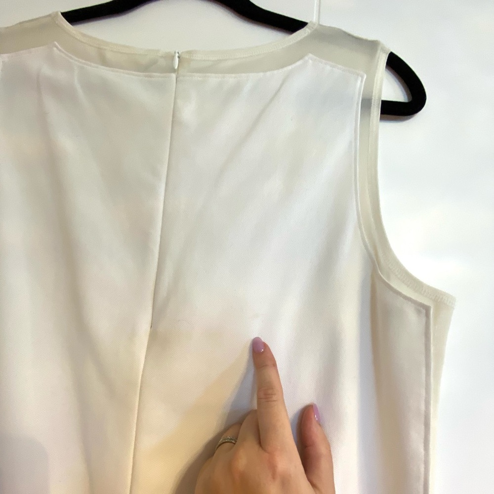 Theory 38 Size Medium White Mesh Trimmed Romper - image 8